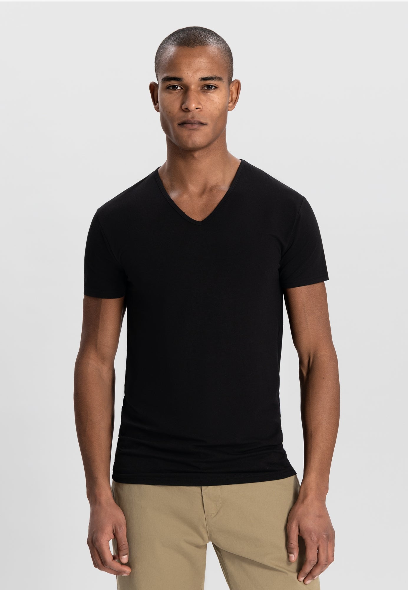 Dstrezzed Eastwood 2 Pack V-Neck Tee Bamboo Blend Underwear, Nero, XL Uomo