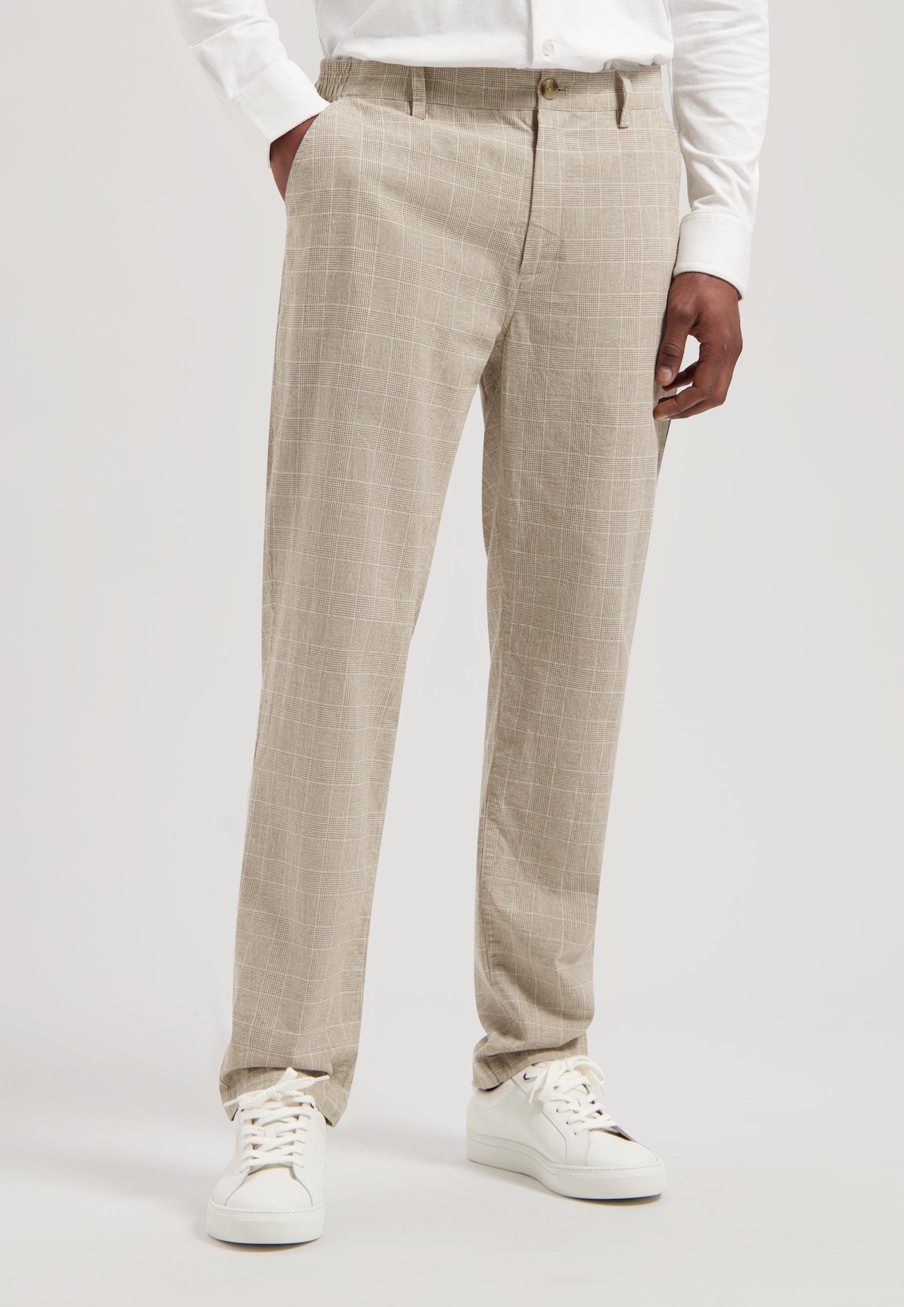 dstrezzed Logan Pants Linen Check Timber Wolf